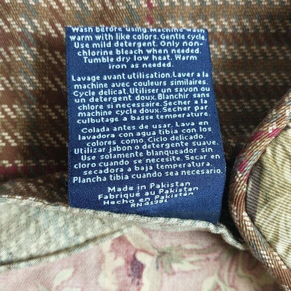 Ralph Lauren Chaps Pillow Sham Summerton Red Floral Plaid Standard Size Cotton - Picture 7 of 9